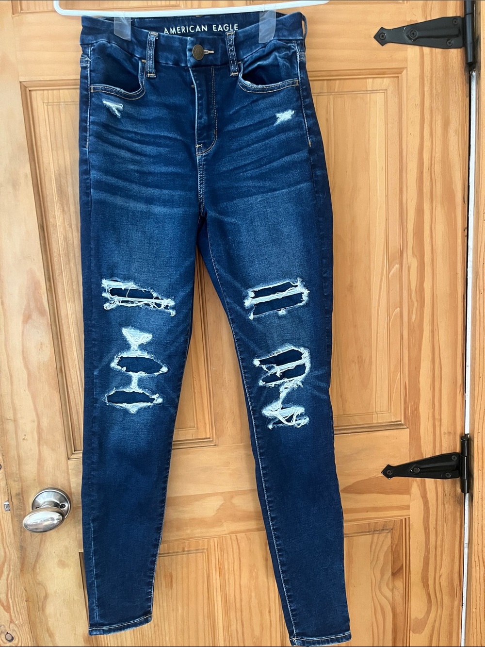 American Eagle Outfitters Distressed High-Rise Skinny Jeans-Next Level Stretch